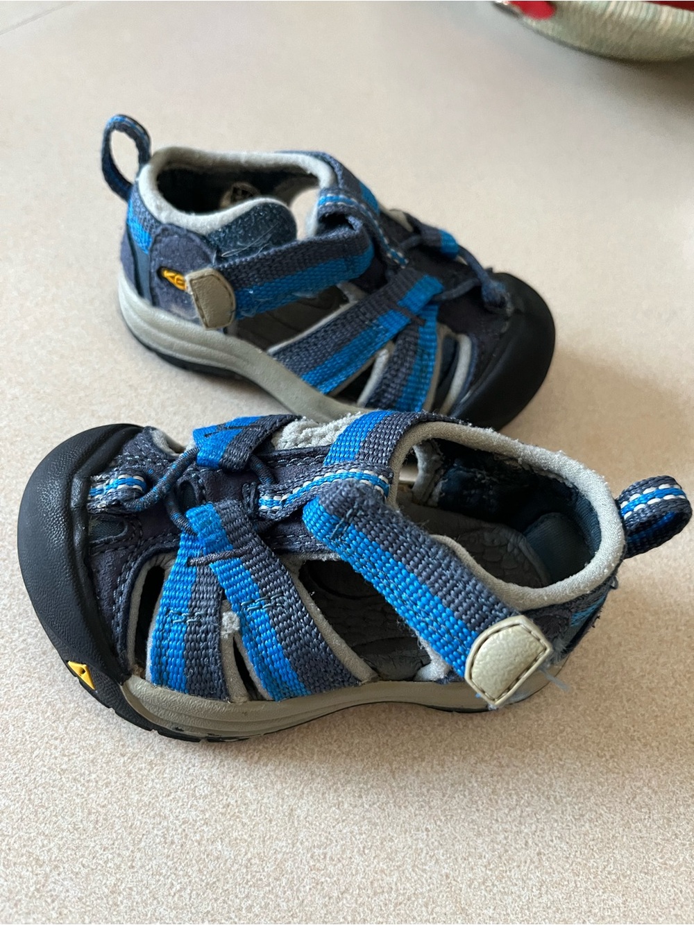 Keen Kids Blue and Gray Outdoor Sandals with Hook-and-Loop Strap